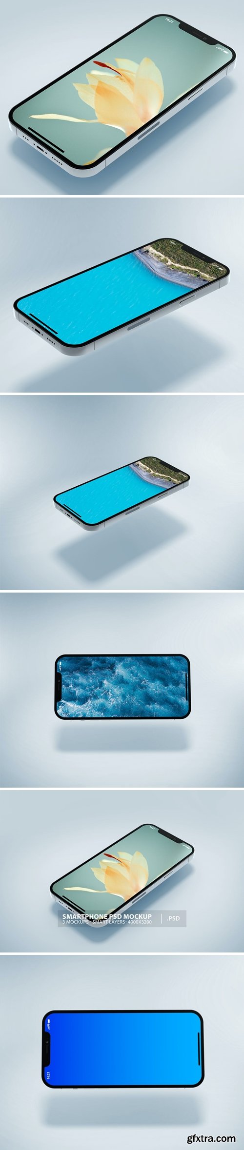 Hovering iPhone 12 PSD Mockups