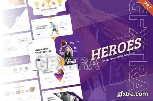 Heroes Creative Animated Sport PowerPoint Template 38CFJYL