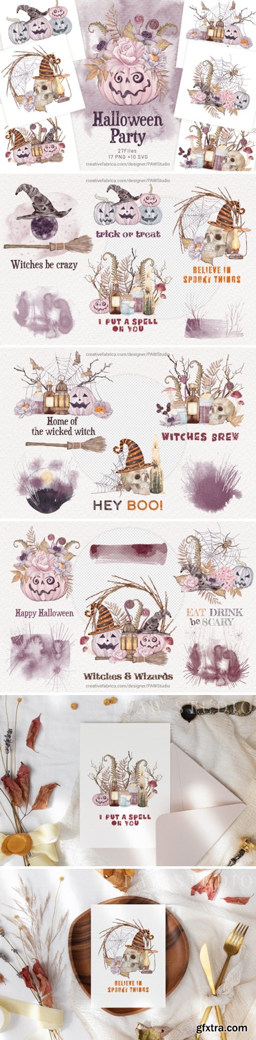 Halloween Cards Pumpkins Fall Flowers 16497798