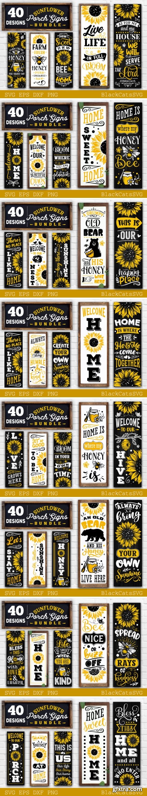 Sunflower Porch Signs SVG 12630010