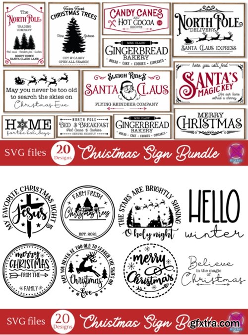 Christmas Farmhouse Sign Bundle 15923906