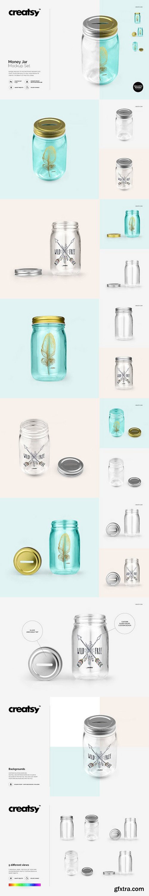 Money Jar Mockup Set