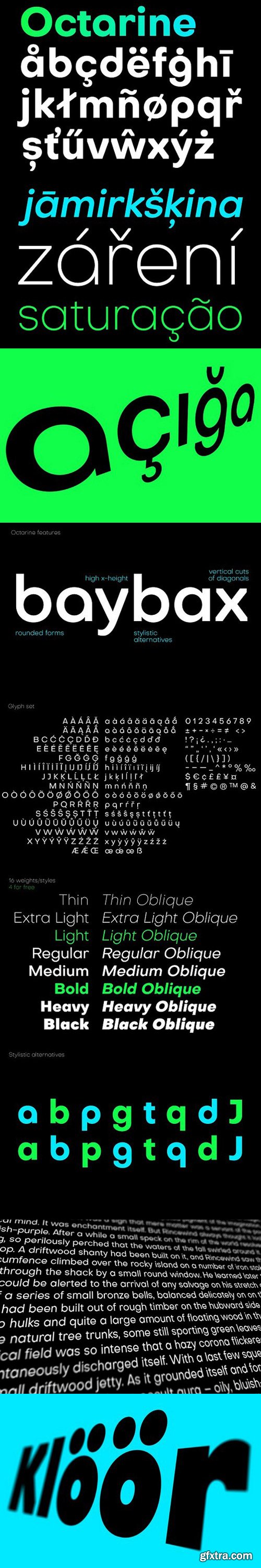 Octarine 16 fonts