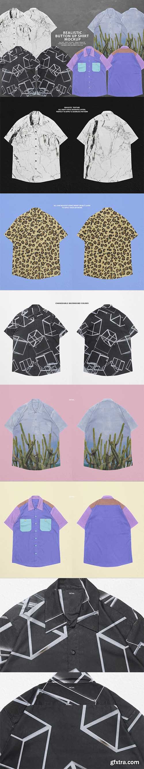 CreativeMarket - Realistic Button-Up Shirt Mockup 5931439