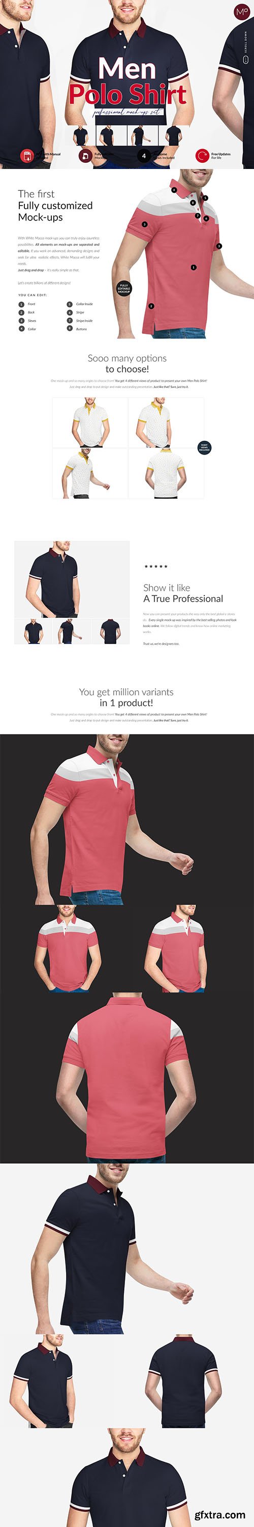 CreativeMarket - Men Polo Shirt 4x Mock-ups 5949461