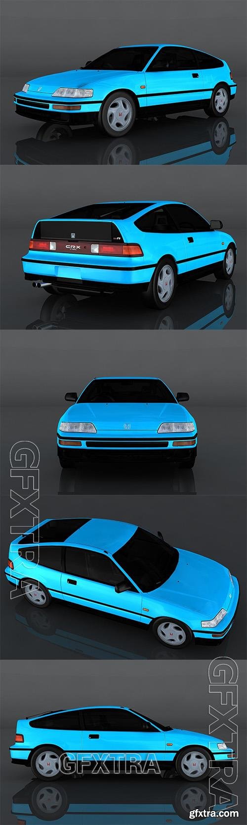 1991 Honda CRX 3D Model o93010