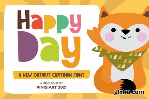 Happy Day - cutout kids font