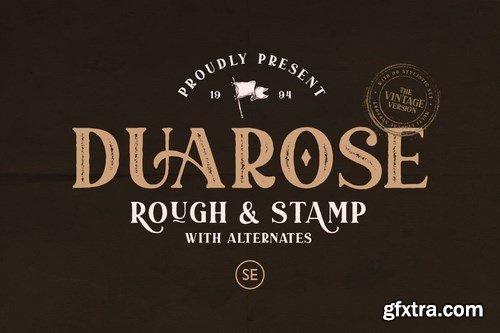 Duarose - Vintage Font (Rough & Stamp)