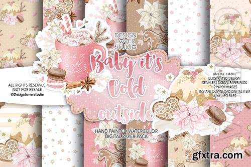 Baby its cold outside digital paper pack