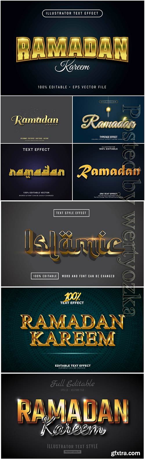 Ramadan vector text effect