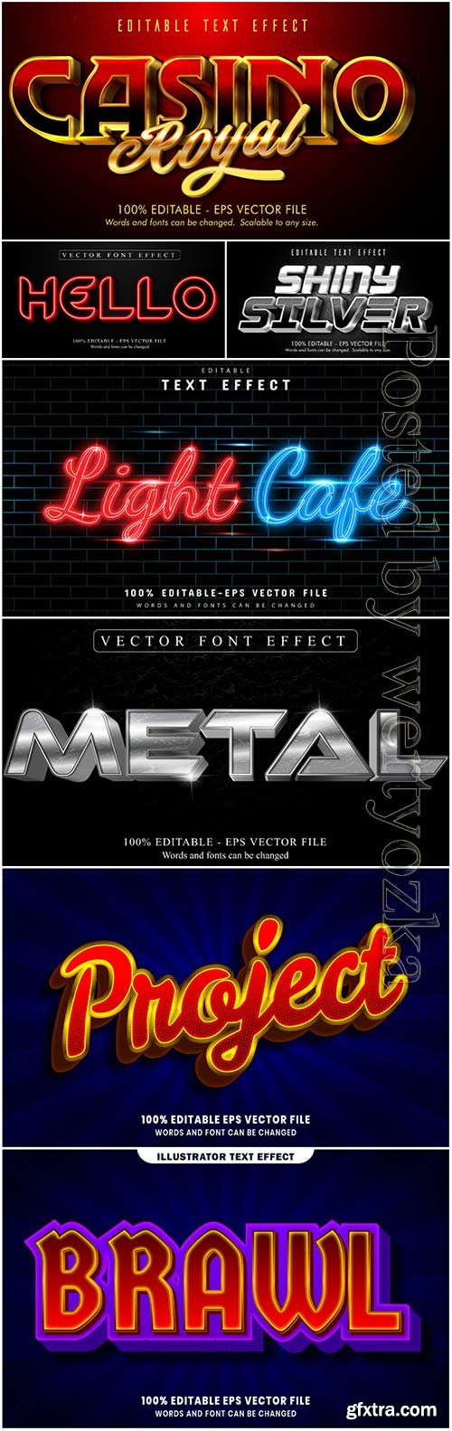 Vector text effect in style 3d