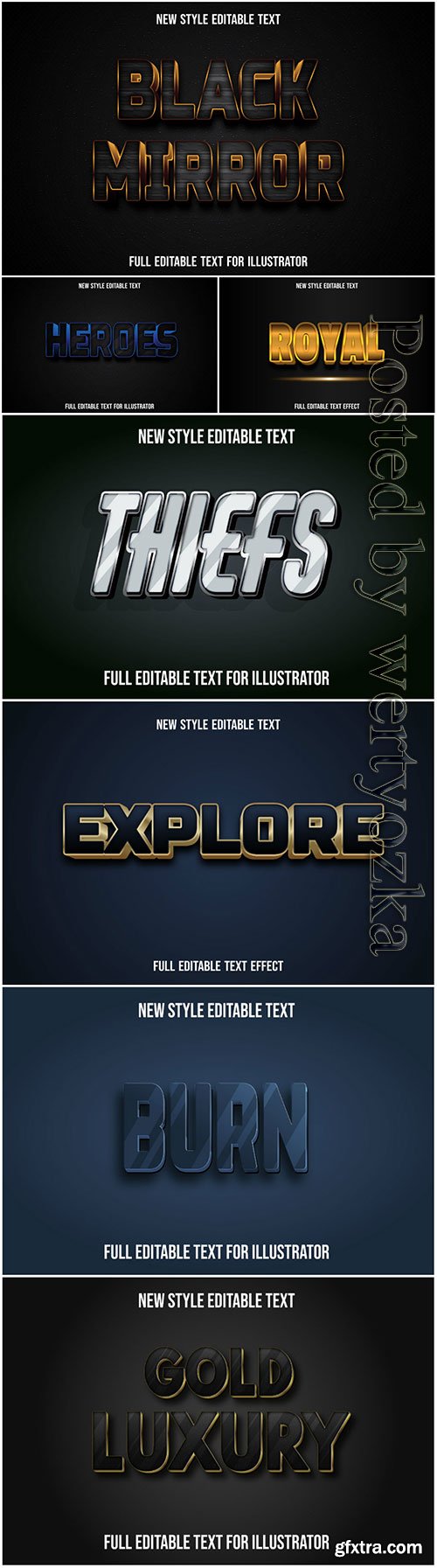 Vector text effect in style 3d