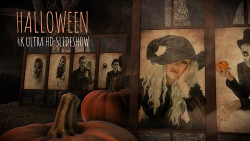 Videohive - Halloween slideshow in a foggy old cemetery - 33969858 - 33969858