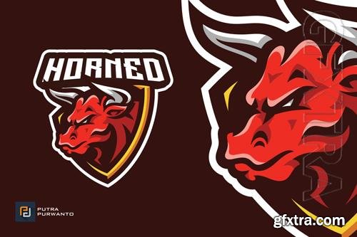 Bull Shield Badge Mascot Esport Logo