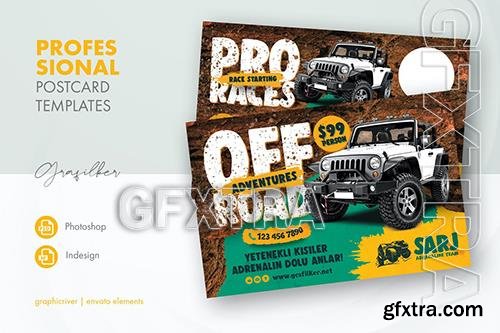 Off-Road Adventure Postcard Templates VGRT73P