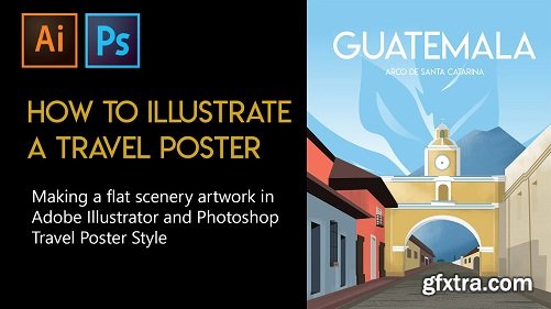 How to illustrate a Vintage travel poster Style