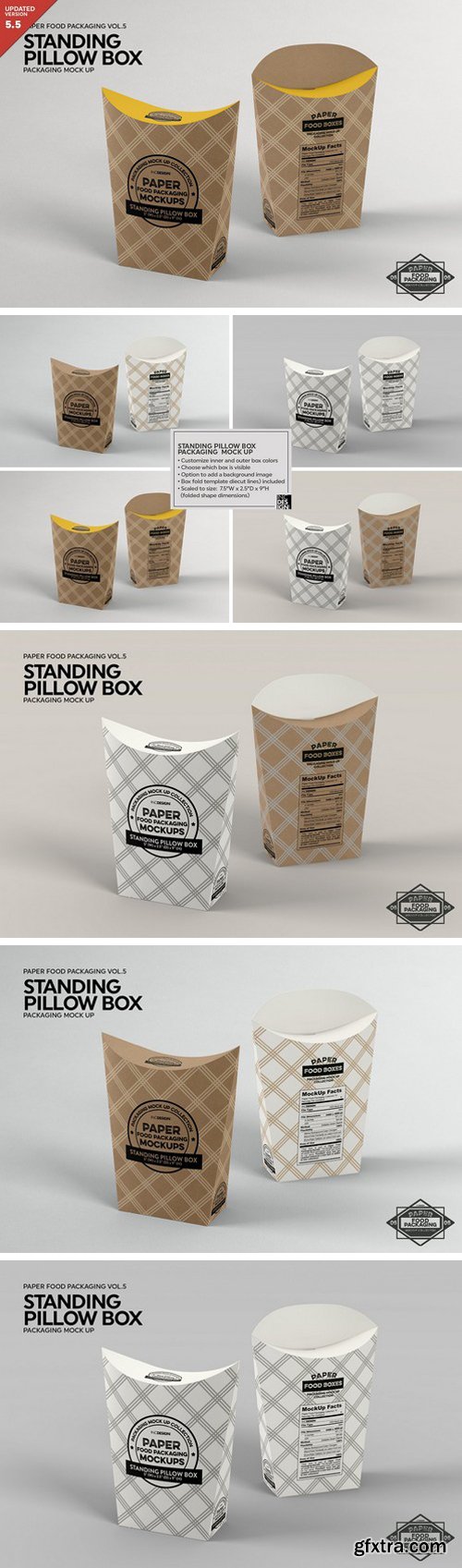 Standing Pillow Box Packaging Mockup