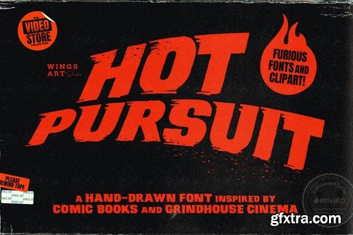 Hot Pursuit A Hand-Drawn Grind-house Font