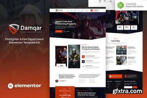 ThemeForest - Damqar v1.0.0 - Firefighter & Fire Department Elementor Template Kit - 34024344