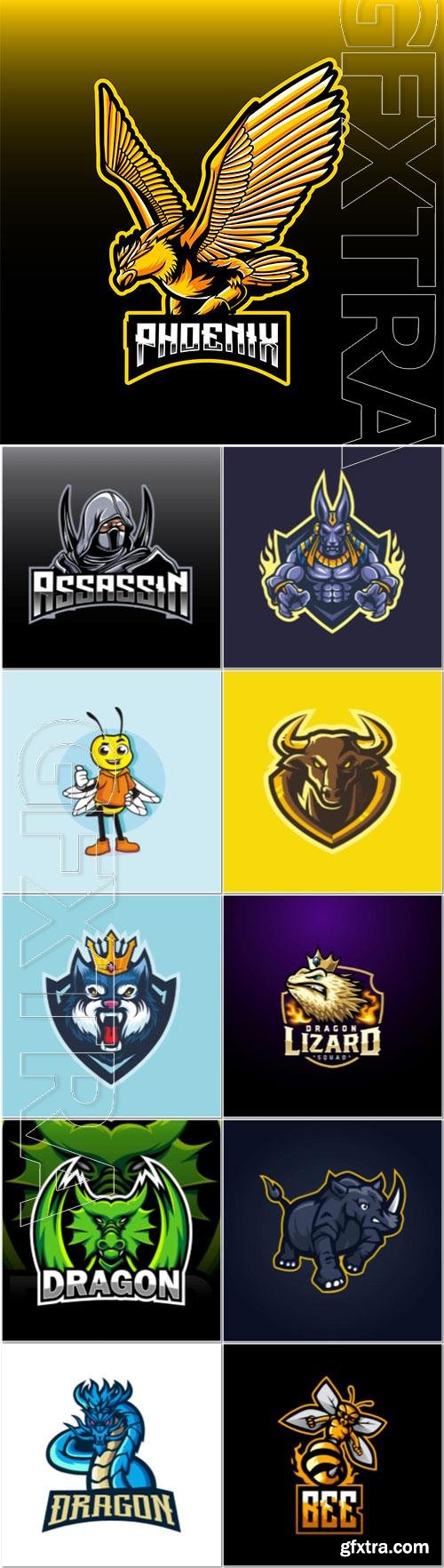 Mascot logo design set premium vector vol 1