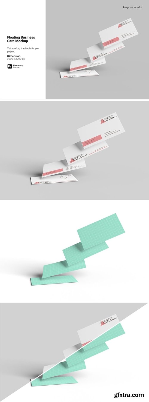 Floating Business Card Mockup