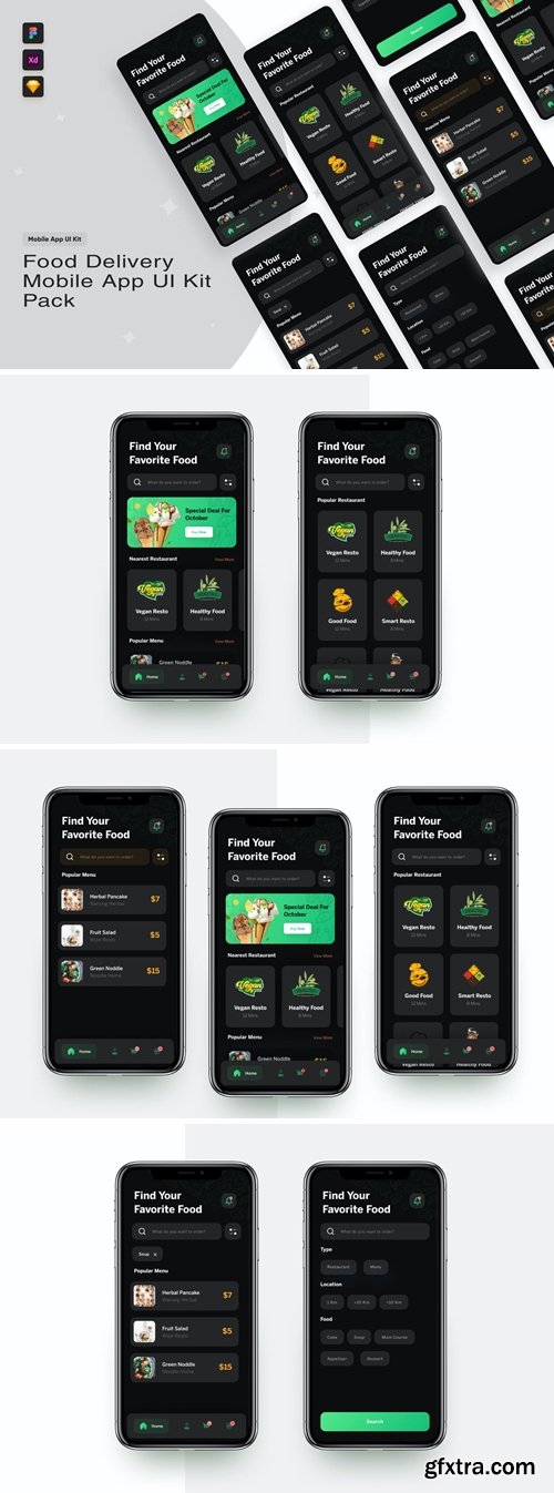 Food Delivery UI Kit for Mobile App