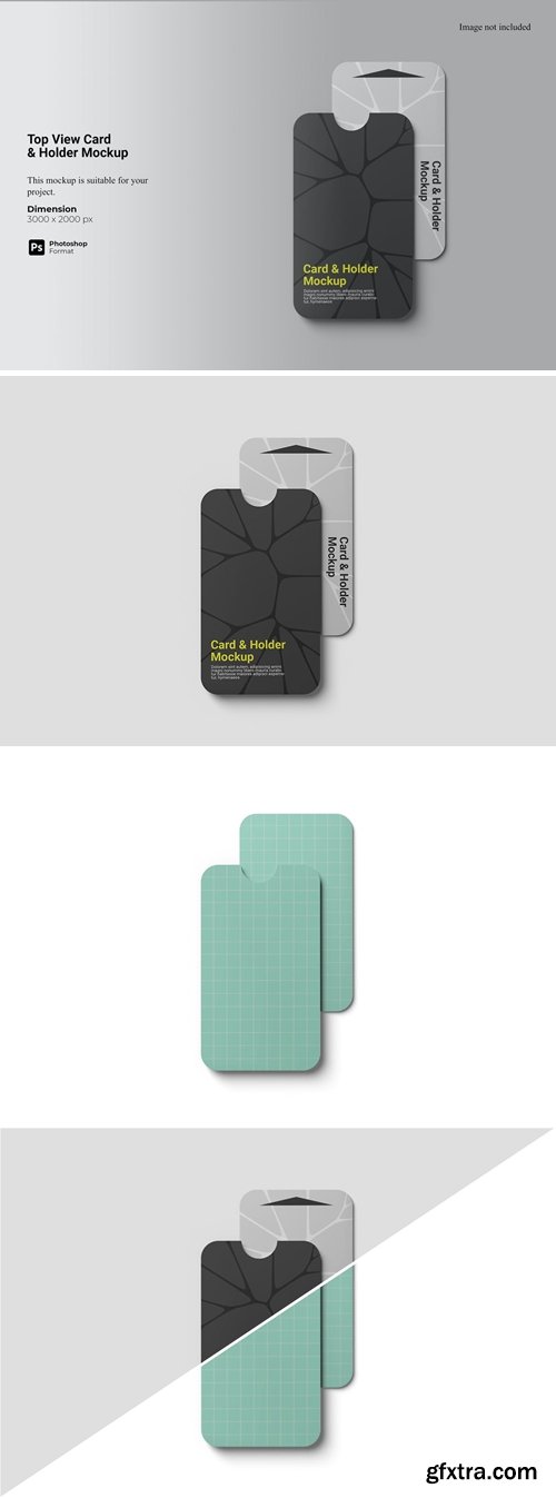 Top View Card & Holder Mockup