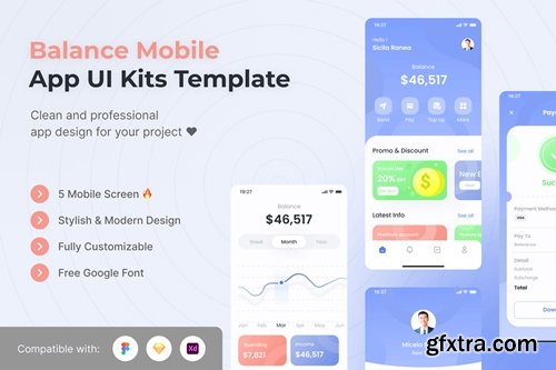 Finance Mobile UI Kits Template