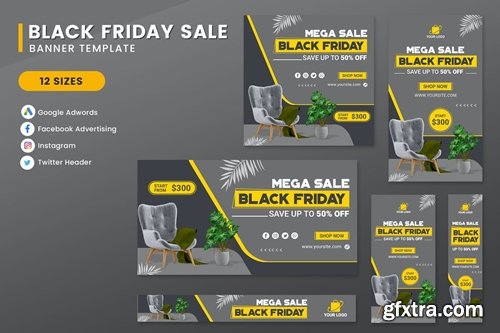 Furniture Black Friday Sale Banner Template