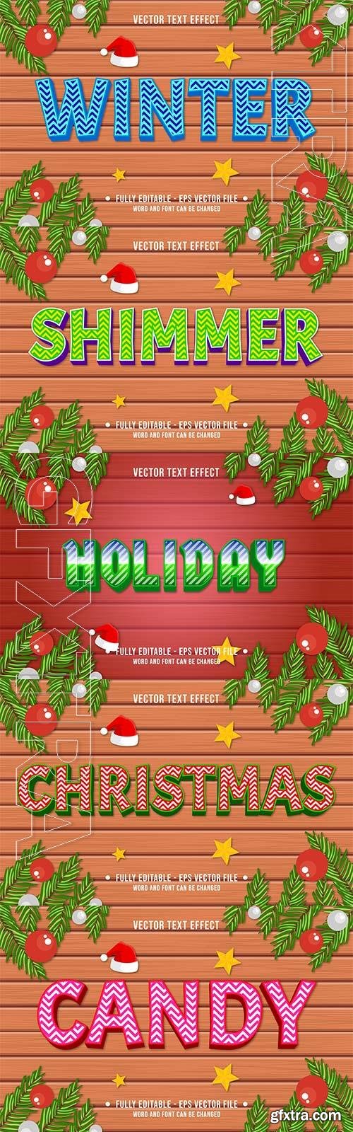 2022 New year, Merry christmas editable text effect premium vector vol 18