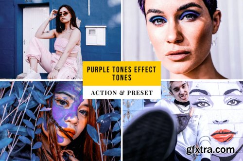 Purple Tones Effect Tones Action & Lightroom Preset