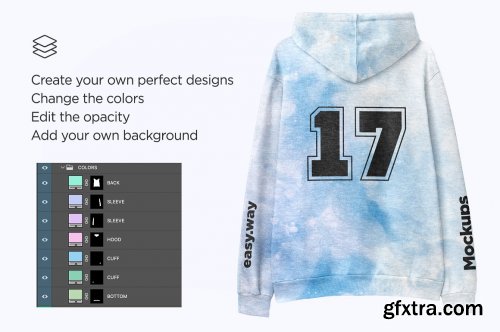 CreativeMarket - Heather Hoodie Back View PSD Mockup 6163223