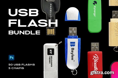 CreativeMarket - USB Flash Drive Mockup Template Logo 6171620
