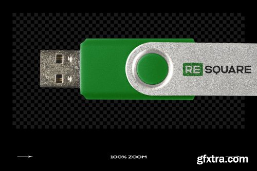CreativeMarket - USB Flash Drive Mockup Template Logo 6171620