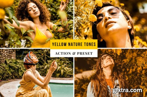 Yellow Nature Tones Action & Lightroom Preset