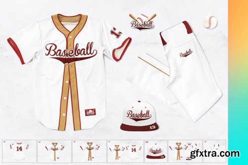 CreativeMarket - Baseball Clothing Set Mock-ups 6416975