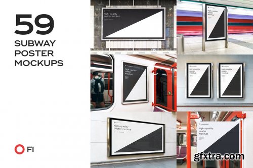 CreativeMarket - Subway Poster Mockup Bundle Metro 6417036