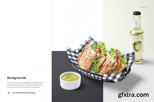 CreativeMarket - Food Safe Paper Mockup (sandwich) 6391852