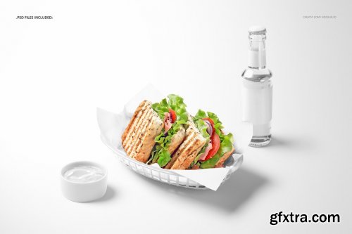 CreativeMarket - Food Safe Paper Mockup (sandwich) 6391852