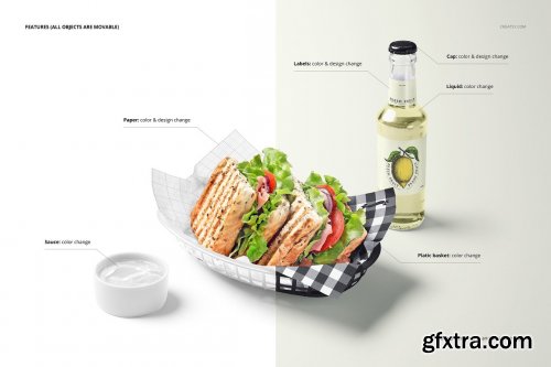 CreativeMarket - Food Safe Paper Mockup (sandwich) 6391852