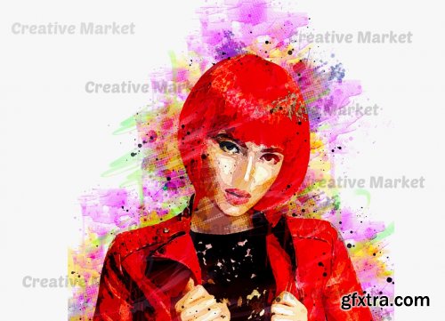 CreativeMarket - Watercolor Portrait  Effect PS 6471713