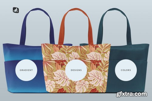 CreativeMarket - Frontview Fabric Shopping Bag Mockup 5353625