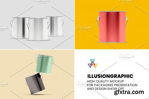 CreativeMarket - Paint Bucket Mockup - 9 Views 5960694