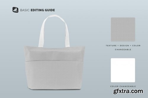 CreativeMarket - Frontview Fabric Shopping Bag Mockup 5353625