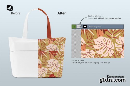 CreativeMarket - Frontview Fabric Shopping Bag Mockup 5353625