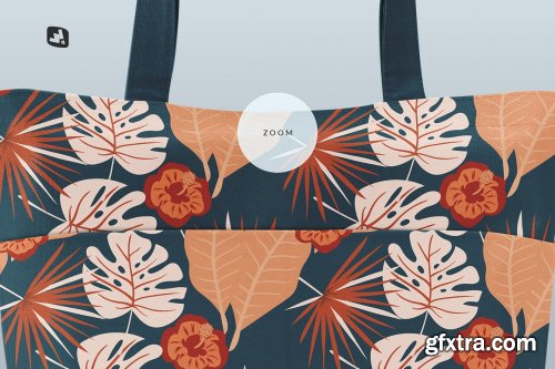 CreativeMarket - Frontview Fabric Shopping Bag Mockup 5353625