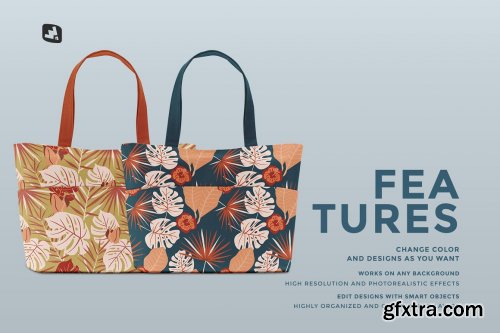 CreativeMarket - Frontview Fabric Shopping Bag Mockup 5353625