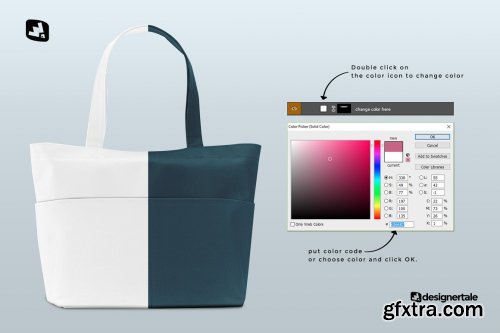 CreativeMarket - Frontview Fabric Shopping Bag Mockup 5353625