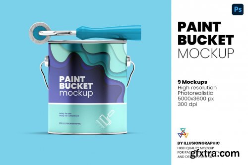 CreativeMarket - Paint Bucket Mockup - 9 Views 5960694