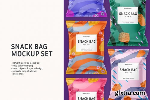 CreativeMarket - Snack bag mockup set 5960687